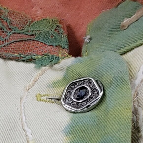 Vtg Chico's Embroidered Patchwork Jacket Size 12 Multicolor Lace Silk Artsy Boho - Picture 4 of 10